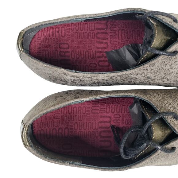 Munro Womens 7.5 Markella Derby in Brown Patent Leather NEW - Picture 8 of 11